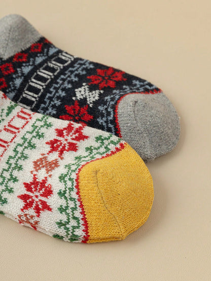 35-39 EU - FrostBloom™ Winter Knit Socks – 5 Cozy Colorways
