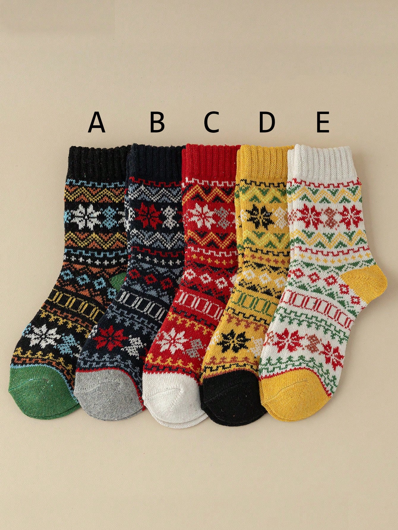 35-39 EU - FrostBloom™ Winter Knit Socks – 5 Cozy Colorways