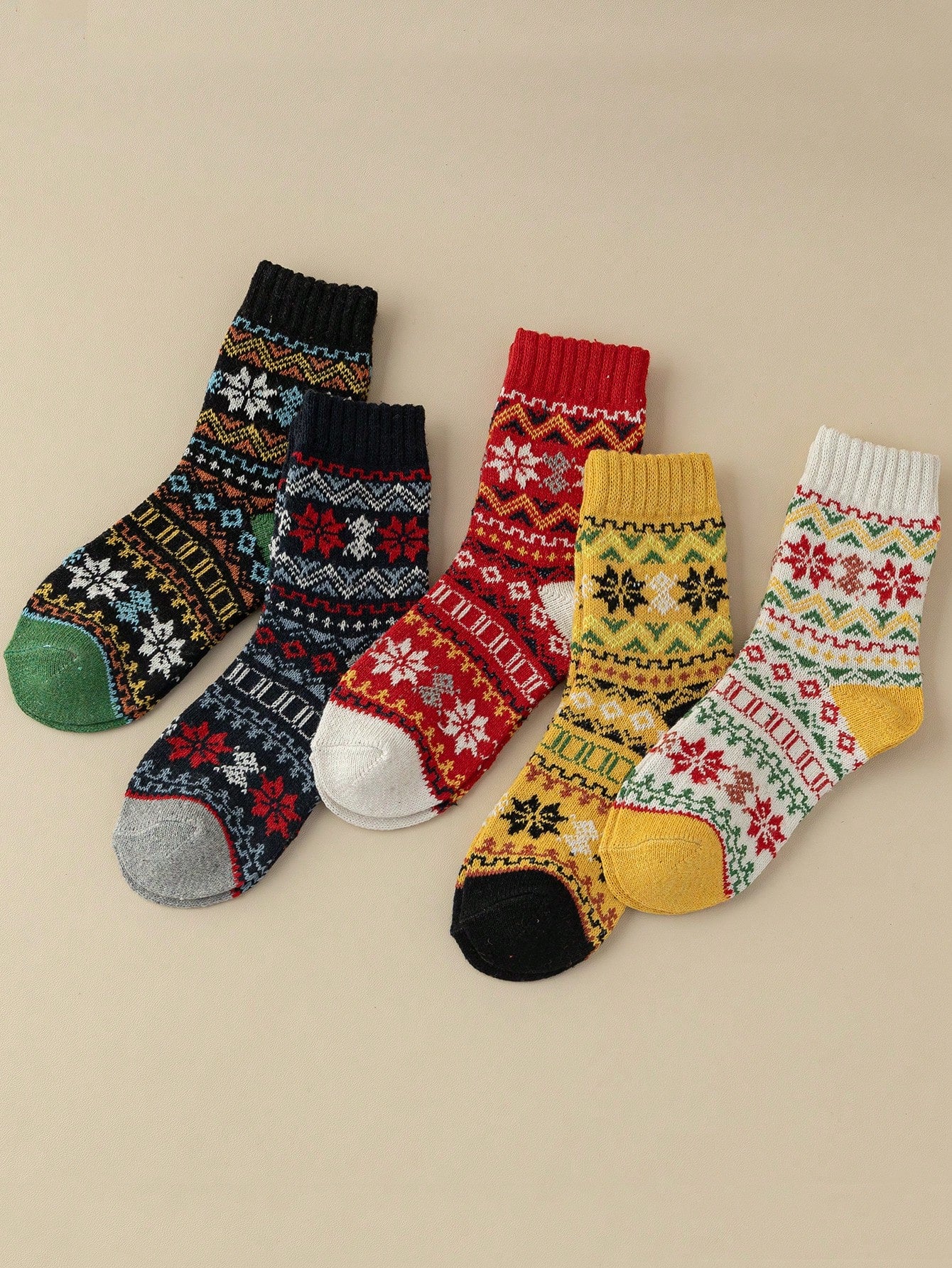 35-39 EU - FrostBloom™ Winter Knit Socks – 5 Cozy Colorways