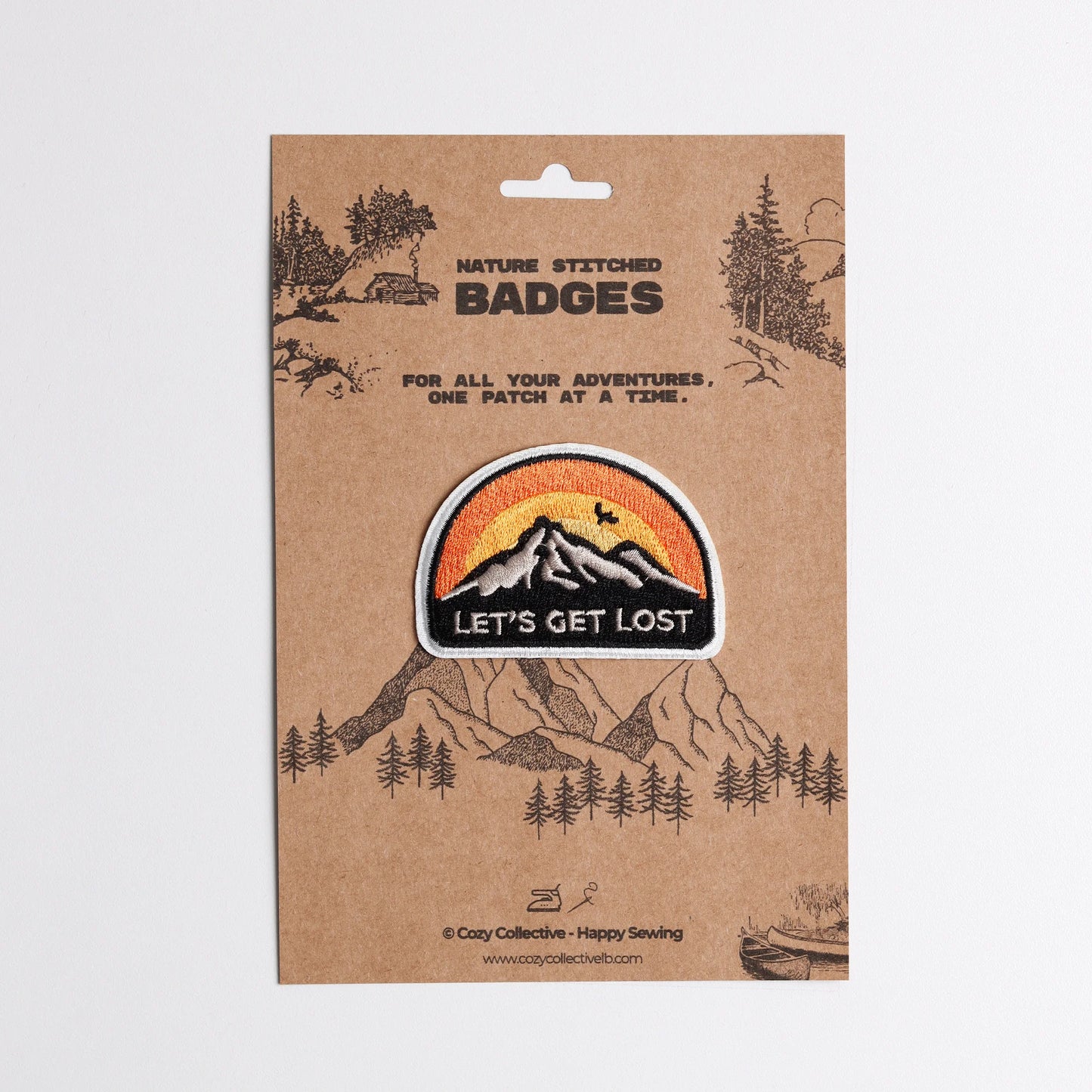 "Let's Get Lost" Mountain Patch | Sunset Adventure Embroidered Badge