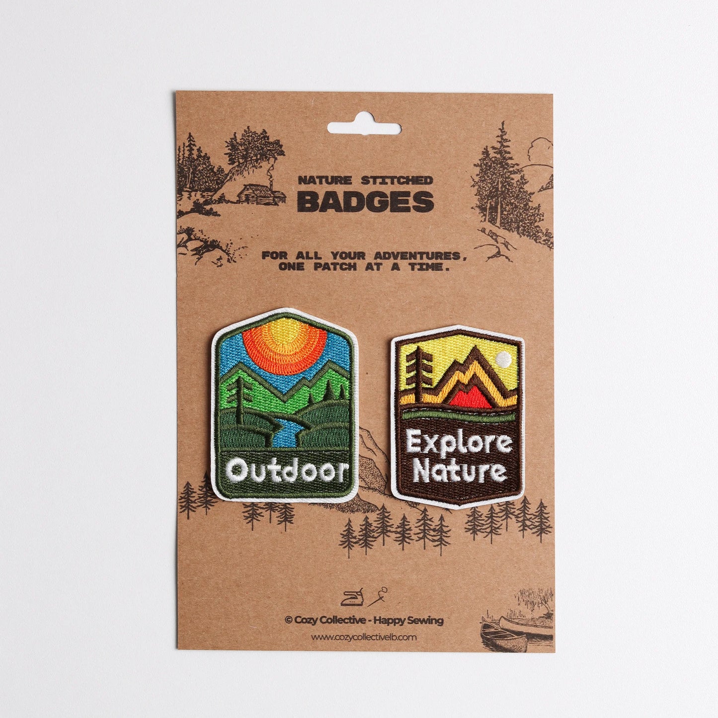 Outdoor & Explore Nature Patch Set (2-Pack) | Mountain & River Badges