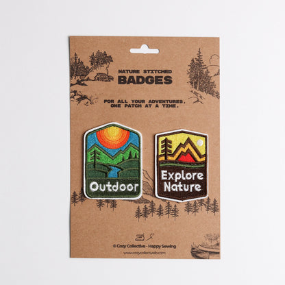 Outdoor & Explore Nature Patch Set (2-Pack) | Mountain & River Badges