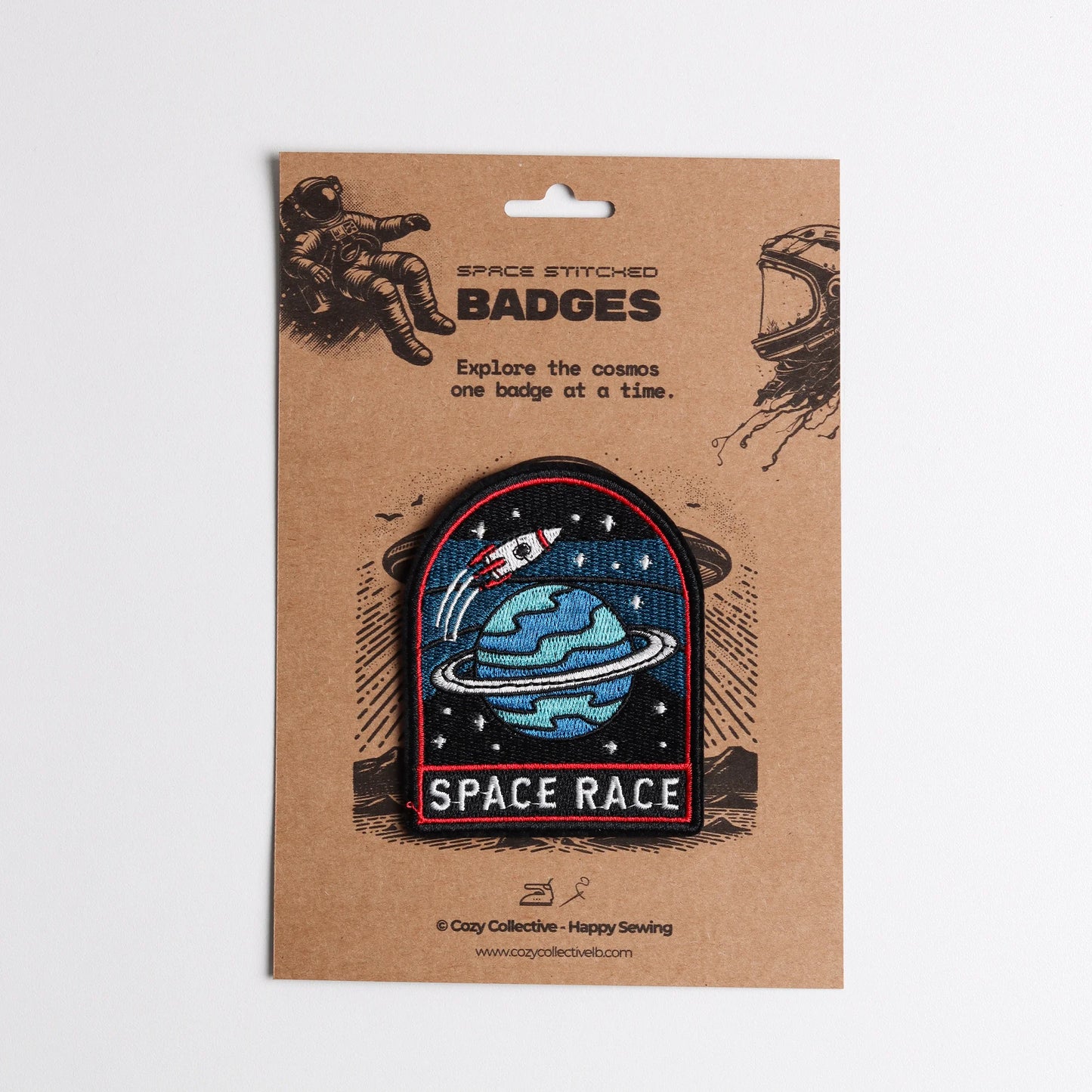 🚀 "Space Race" Retro Rocket & Planet Patch