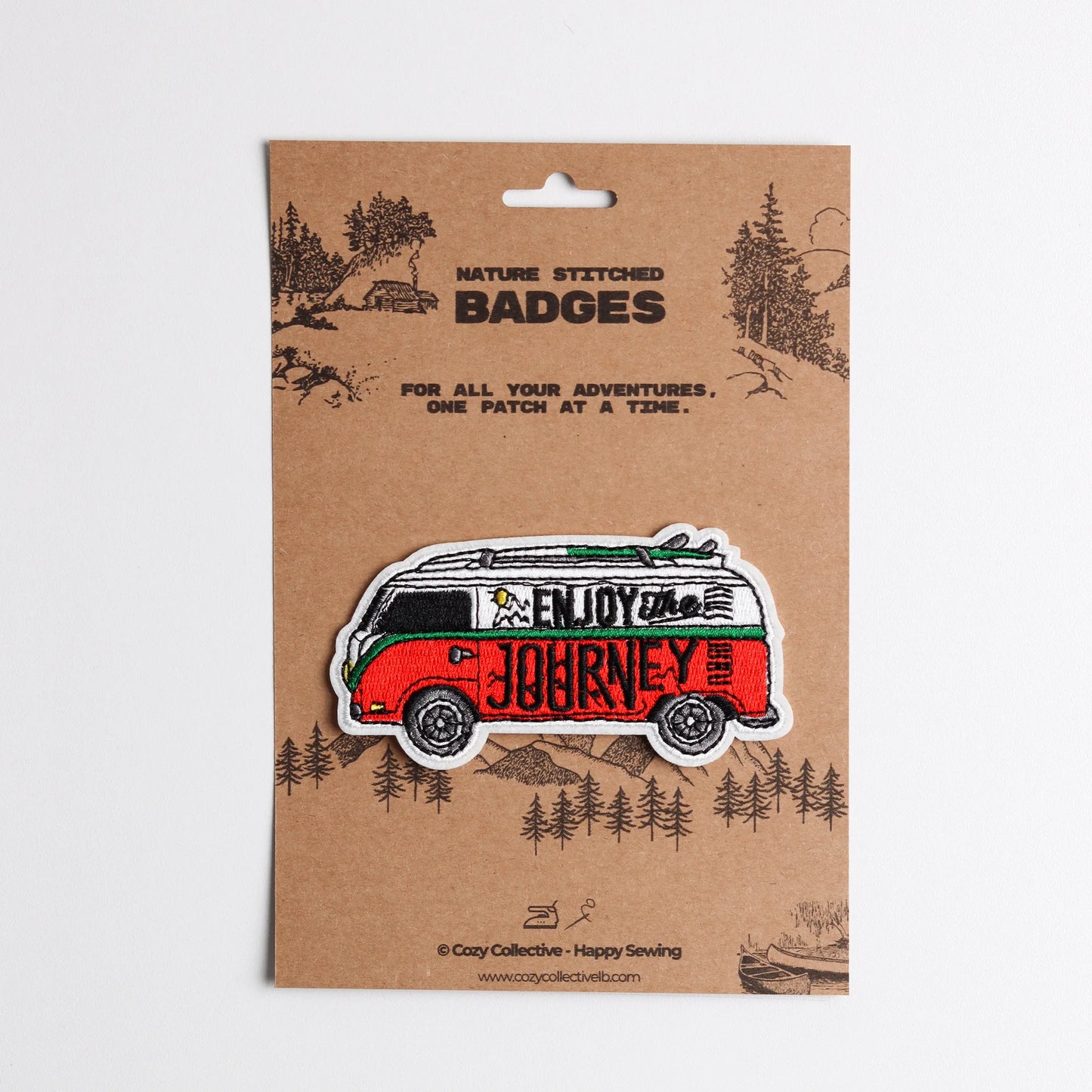 "Enjoy The Journey" Retro Van Patch | Road Trip Embroidered Badge