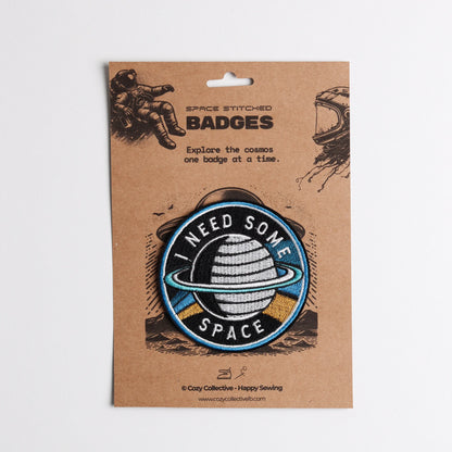 "I Need Some Space" Funny Embroidered Patch | Saturn Planet Badge