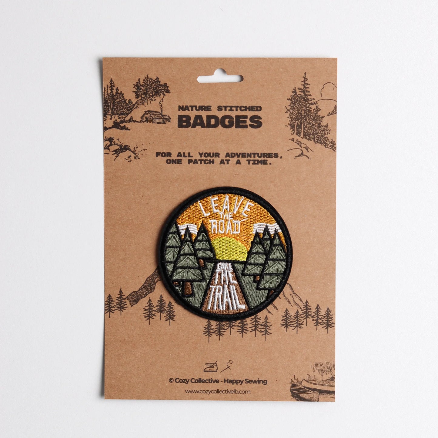 Road Trip & Hiking Iron-On Patch | Retro Forest Adventure Badge