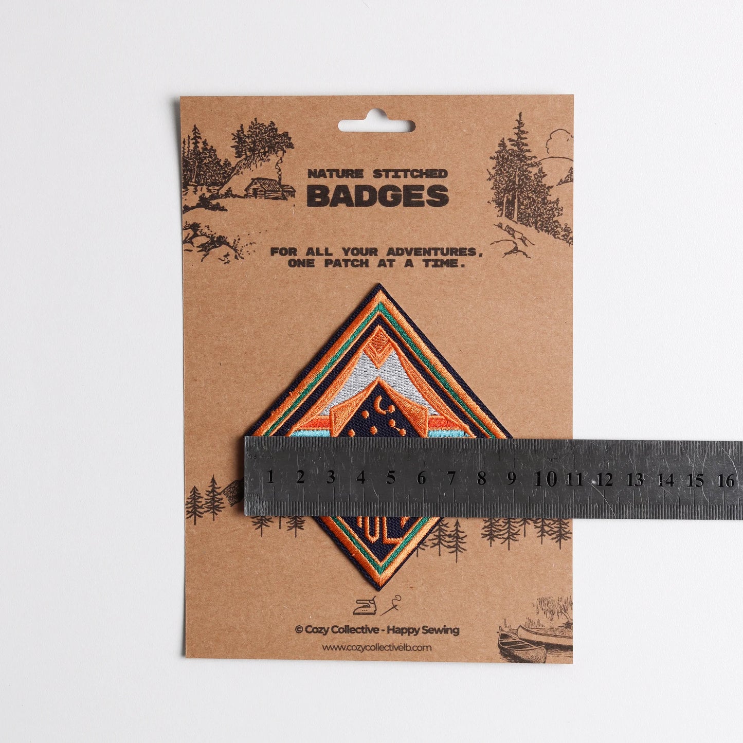 "Traveler" Camping Tent Embroidered Patch | Road Trip Diamond Badge