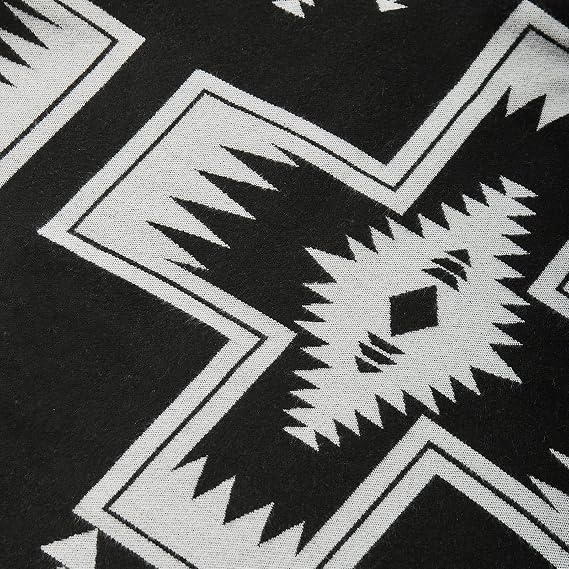 Premium Handmade Monochrome Navajo-Style Hooded Poncho
