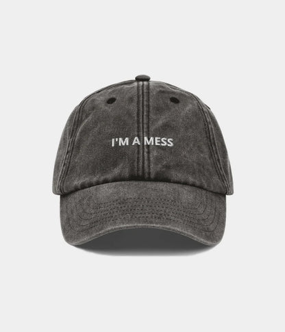 I'm A Mess Funny Distressed Dad Hat - Vintage Black Slogan Baseball Cap Lebanon