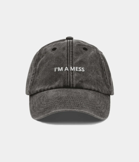 I'm A Mess Funny Distressed Dad Hat - Vintage Black Slogan Baseball Cap Lebanon