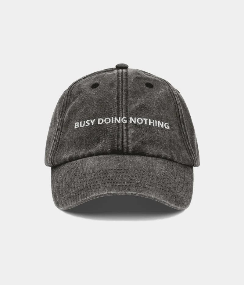 Busy Doing Nothing Distressed Dad Hat - Funny Vintage Slogan Cap Lebanon
