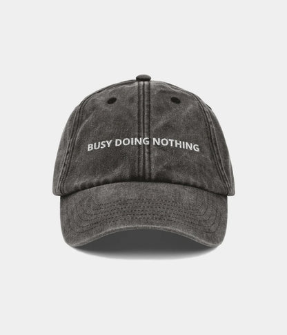 Busy Doing Nothing Distressed Dad Hat - Funny Vintage Slogan Cap Lebanon