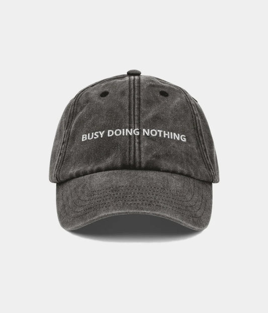 Busy Doing Nothing Distressed Dad Hat - Funny Vintage Slogan Cap Lebanon