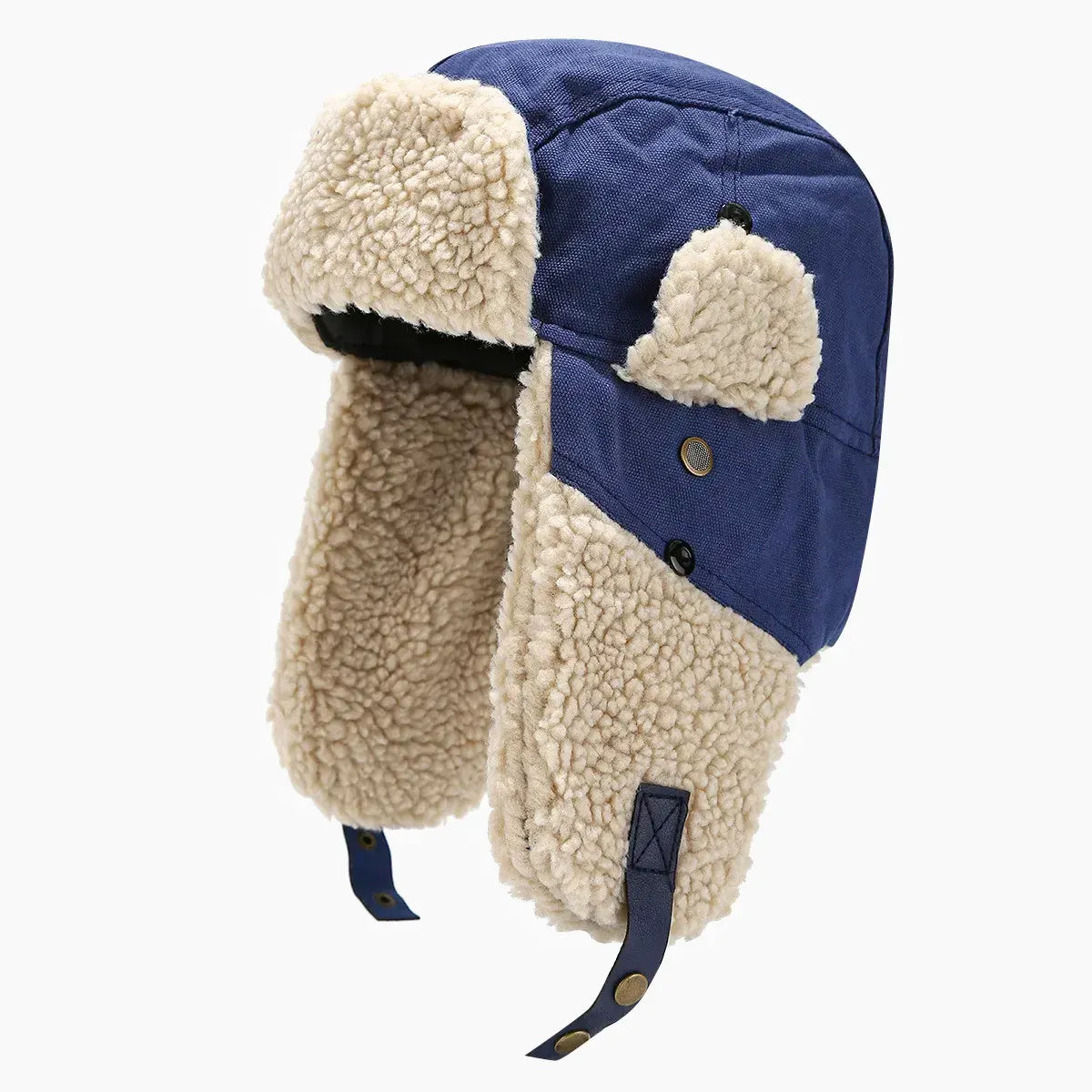 Wool Unisex Trapper Hat with Plush Lining - 4 Colors - Winter Russian Hat