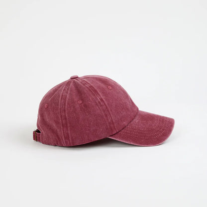 Premium Vintage Washed Cotton Dad Hat – Burgundy