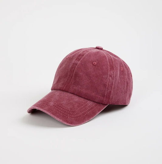 Premium Vintage Washed Cotton Dad Hat – Burgundy
