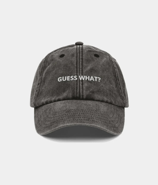 Guess What? Funny Slogan Dad Hat - Vintage Washed Charcoal Baseball Cap Lebanon