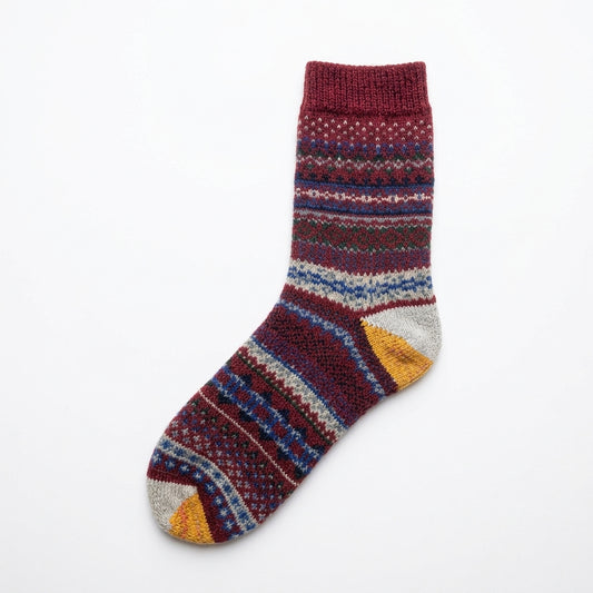 Size 30-34 EU - Women's Colorful Stripes Design Wool Socks
