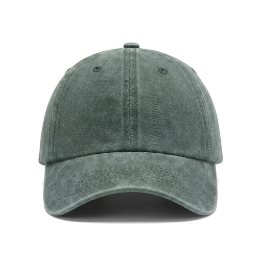 Premium Washed Cotton Baseball Cap – Vintage Green Adjustable Dad Hat (Lebanon)