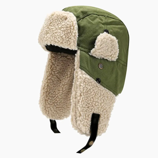 Wool Unisex Trapper Hat with Plush Lining - 4 Colors - Winter Russian Hat