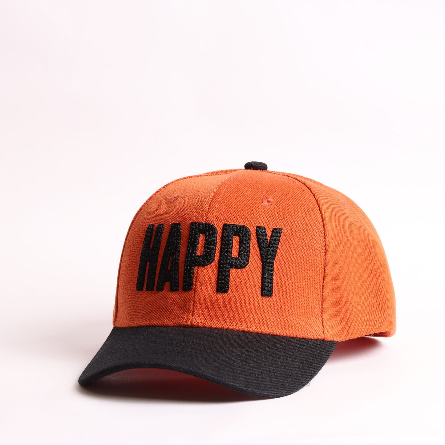 Happy Orange & Black Embroidered Cap – Adjustable Baseball Hat Lebanon | Streetwear Caps Beirut