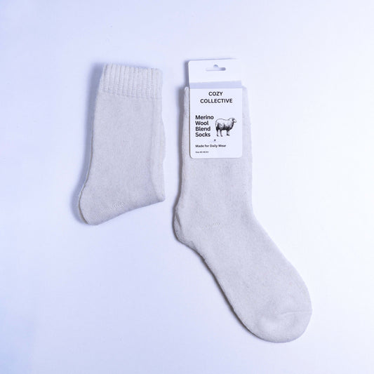 36-41EU | Women’s Merino Wool Blend Crew Socks - Soft & Breathable Thermal Socks