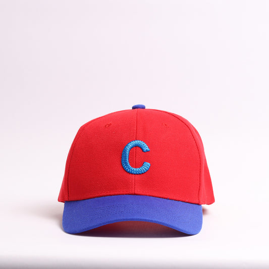 Custom Initial Embroidered Baseball Cap | Red & Blue Personalized Letter Dad Hat