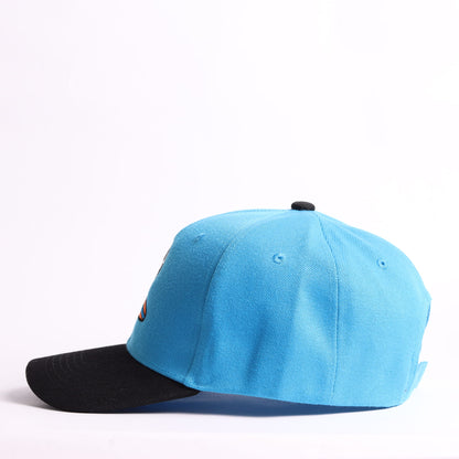Snoopy Surfer Embroidered Snapback – Sky Blue/Black