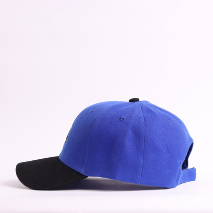 Border Collie Embroidered Baseball Cap | Royal Blue & Black Two-Tone Dog Lover Hat