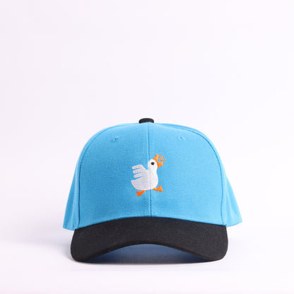 Happy Goose Embroidered Two-Tone Baseball Cap | Sky Blue & Black Animal Hat