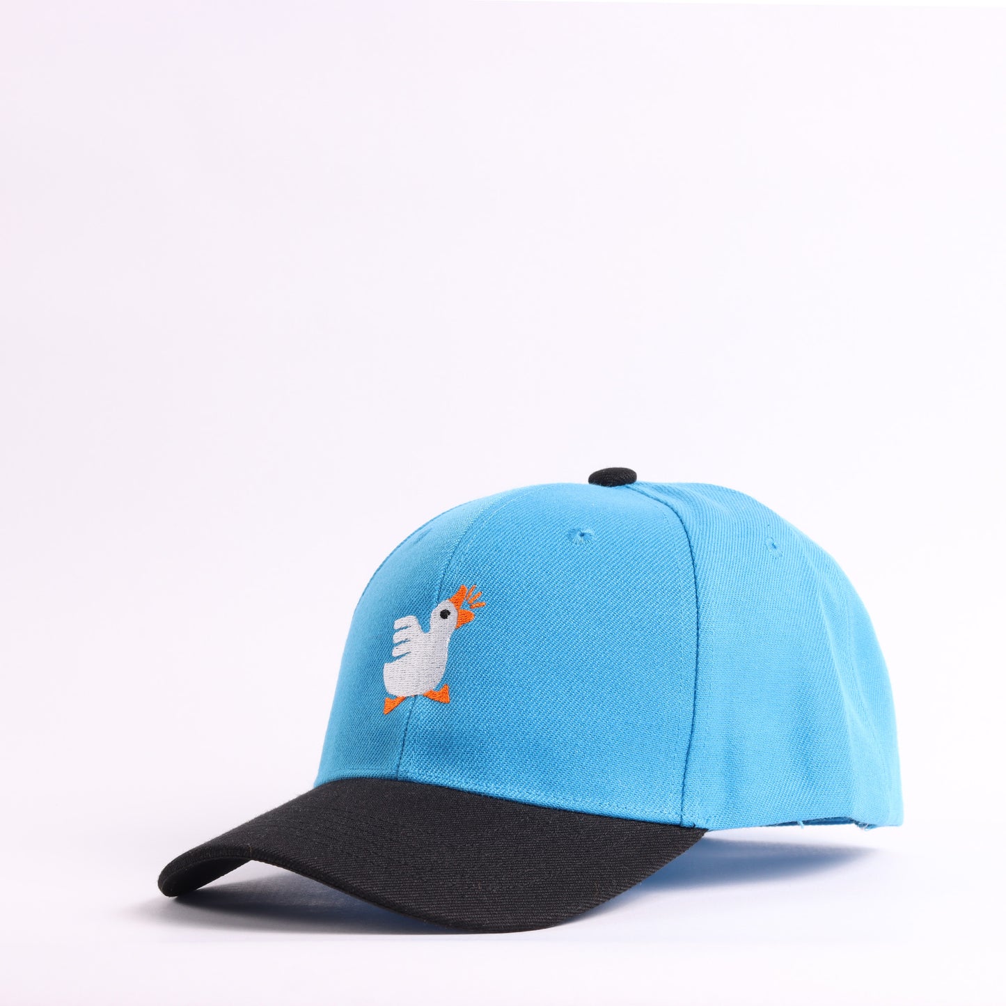 Happy Goose Embroidered Two-Tone Baseball Cap | Sky Blue & Black Animal Hat