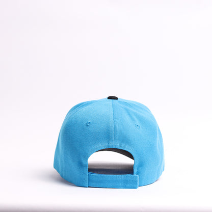 Embroidered Penguin Mascot Baseball Cap | Sky Blue & Black Custom Winter Vibes Dad Hat