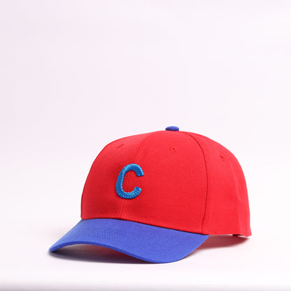 Custom Initial Embroidered Baseball Cap | Red & Blue Personalized Letter Dad Hat