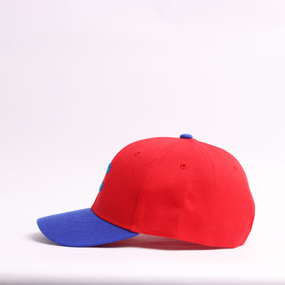 Custom Initial Embroidered Baseball Cap | Red & Blue Personalized Letter Dad Hat