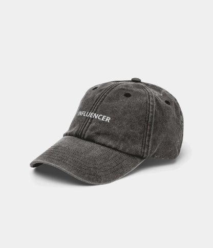 Influencer Vintage Embroidered Dad Hat - Distressed Charcoal Baseball Cap Lebanon