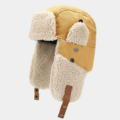 Wool Unisex Trapper Hat with Plush Lining - 4 Colors - Winter Russian Hat