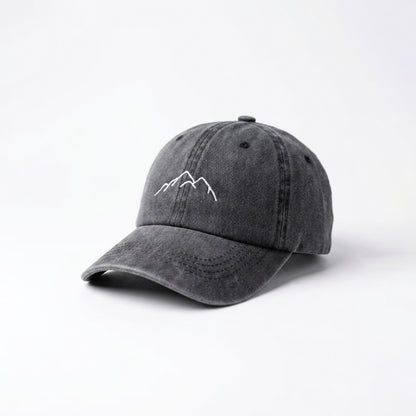 Vintage Washed Black Dad Cap Lebanon | Minimalist Mountain Embroidered Baseball Hat | Unisex Adjustable Cap Gift