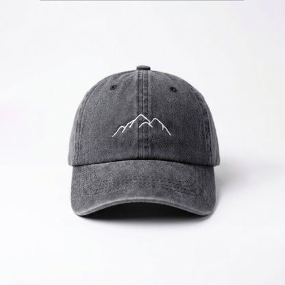 Vintage Washed Black Dad Cap Lebanon | Minimalist Mountain Embroidered Baseball Hat | Unisex Adjustable Cap Gift