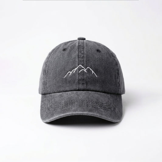 Vintage Washed Black Dad Cap Lebanon | Minimalist Mountain Embroidered Baseball Hat | Unisex Adjustable Cap Gift