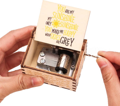 Handmade Wooden Music Box – “You Are My Sunshine” Gift for Her, Romantic Keepsake, Birthday & Anniversary Gift Lebanon