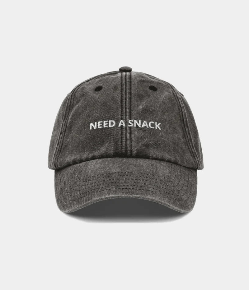 Need A Snack Funny Distressed Dad Hat - Vintage Charcoal Baseball Cap Lebanon