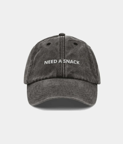 Need A Snack Funny Distressed Dad Hat - Vintage Charcoal Baseball Cap Lebanon