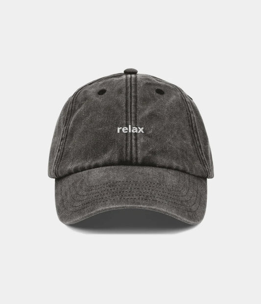 Relax Minimalist Distressed Dad Hat - Vintage Washed Black Cap Lebanon