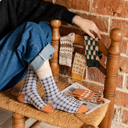 EU 35-38 - Cozy Patterned Crew Socks