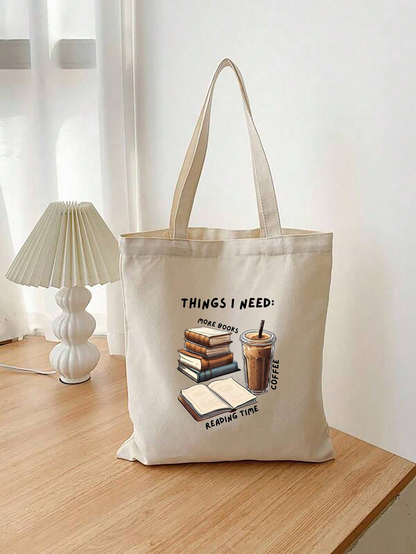 Book Lover's Essentials Tote Bag – Coffee, Books & Reading Time