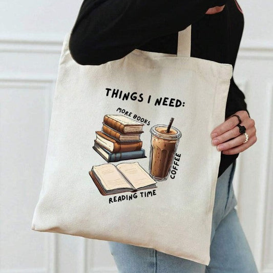 Book Lover's Essentials Tote Bag – Coffee, Books & Reading Time