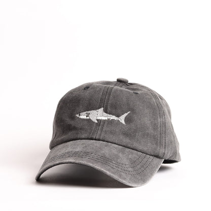 Vintage Washed Denim Shark Cap | Custom Embroidered Baseball Hat