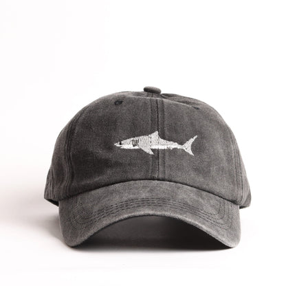 Vintage Washed Denim Shark Cap | Custom Embroidered Baseball Hat