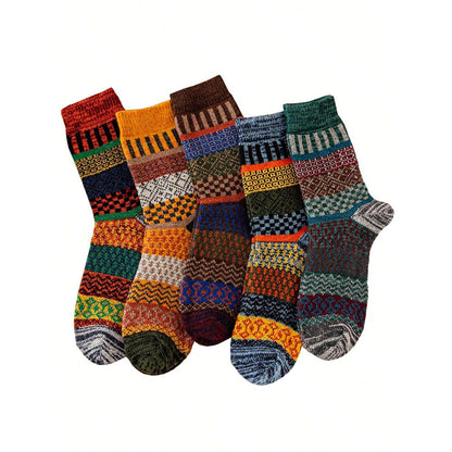 30-34 EU Set Of Colorful Winter Cozy Socks - 5 PAIRS