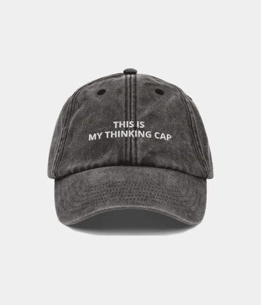 This Is My Thinking Cap Funny Dad Hat - Vintage Washed Charcoal Baseball Cap Lebanon